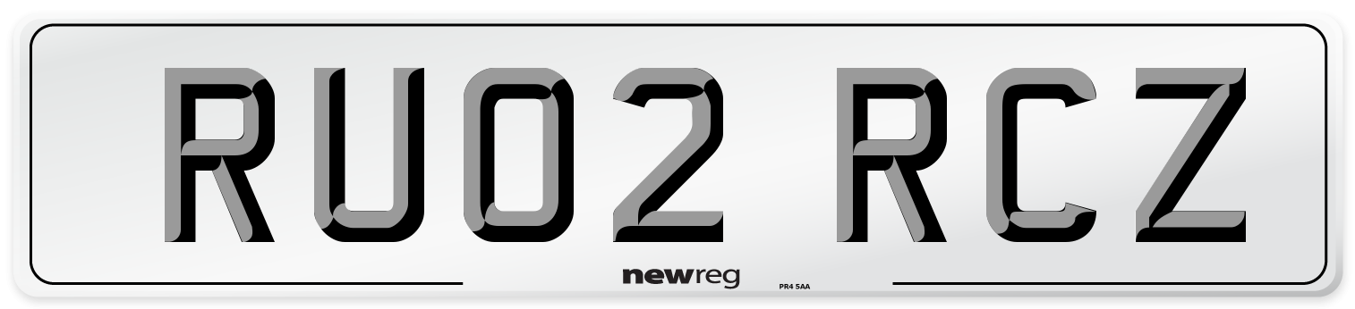 RU02 RCZ Number Plate from New Reg